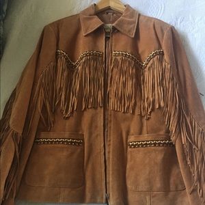 Suede fringe beaded jacket